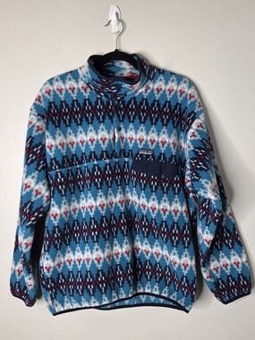 Patagonia Synchilla Forest Carpet Deep Sea Blue Pattern Heavyweight Sweater